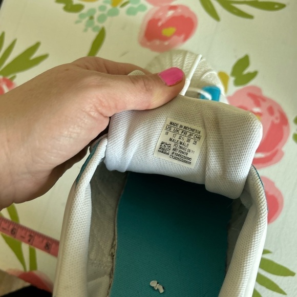 Adidas size 18, US men's white and blue old-school sneakers - Picture 6 of 9